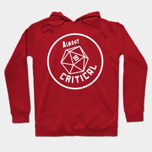 Almost Critical - White Round Logo on Red T-Shirt Hoodie